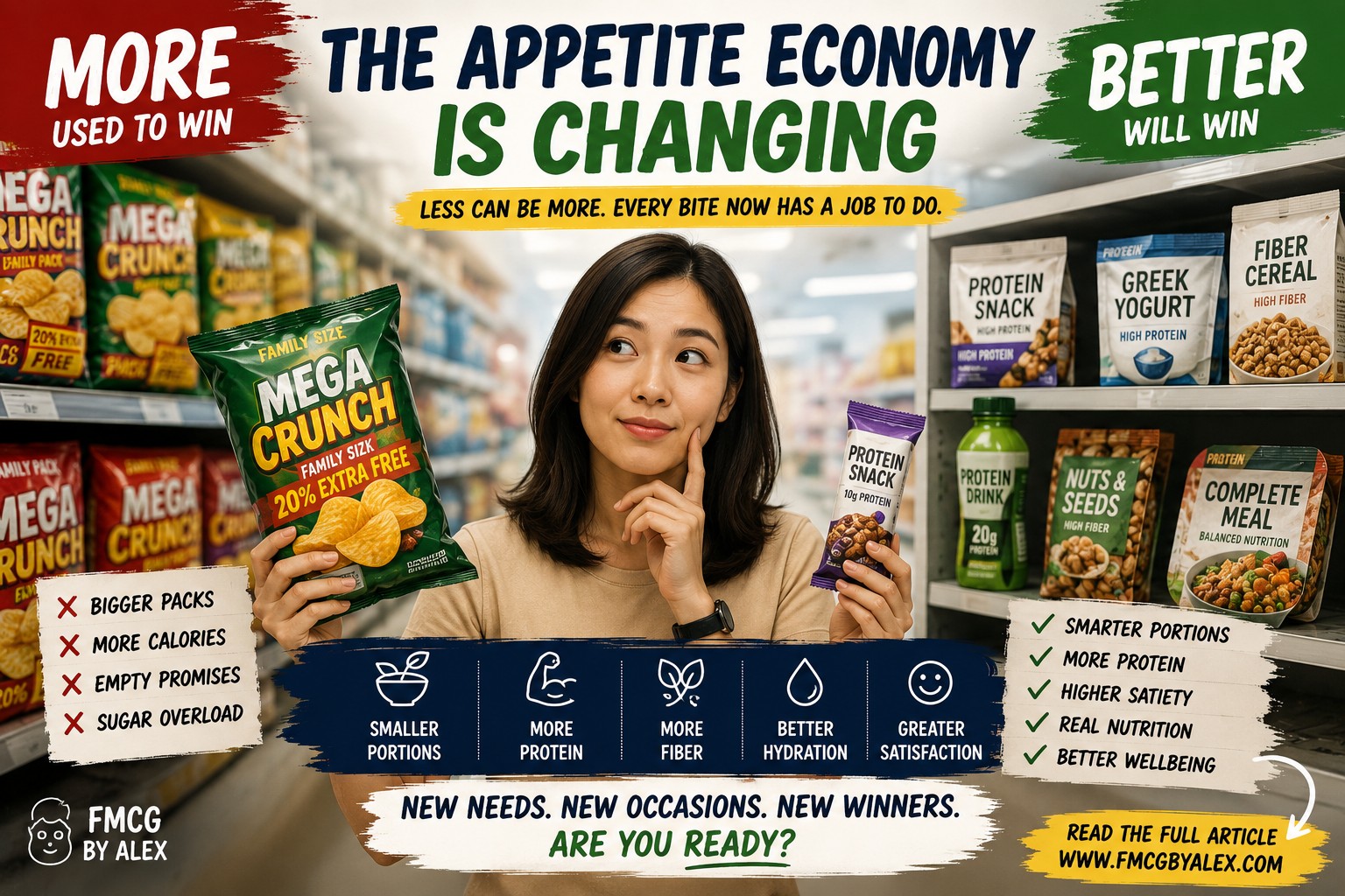 The Appetite Economy is Changing: smaller portions, more protein, more fiber, better hydration, greater satisfaction.